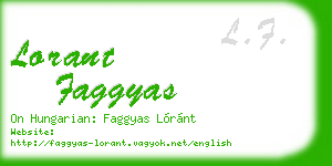 lorant faggyas business card