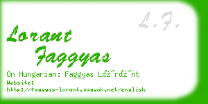 lorant faggyas business card